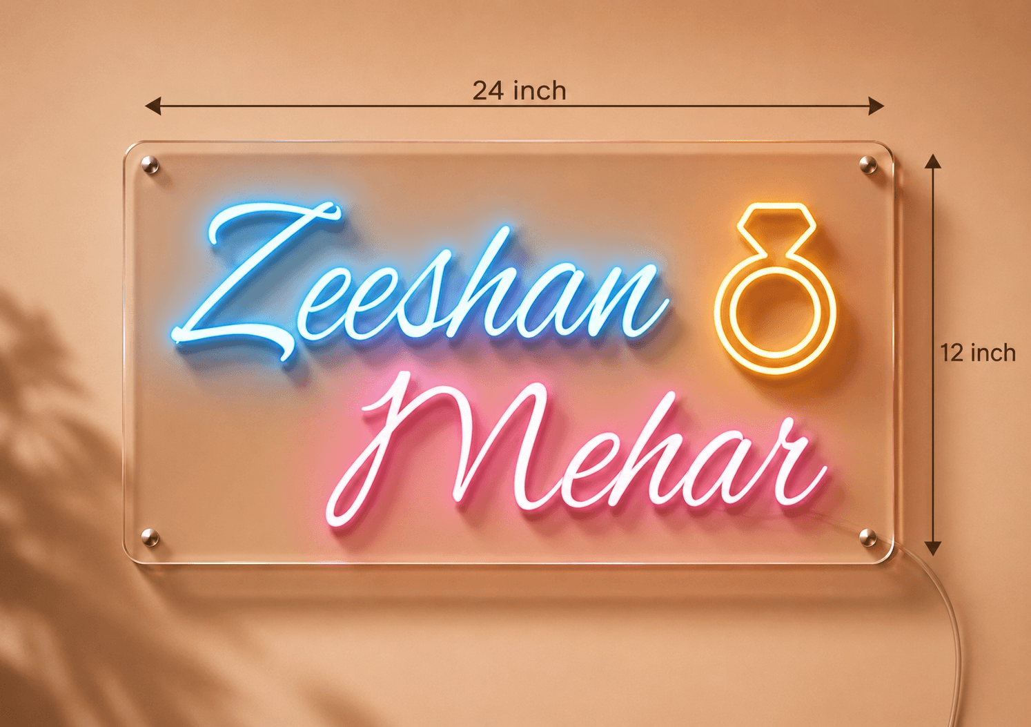 Nikah Mubarak Neon Signs (24×12)