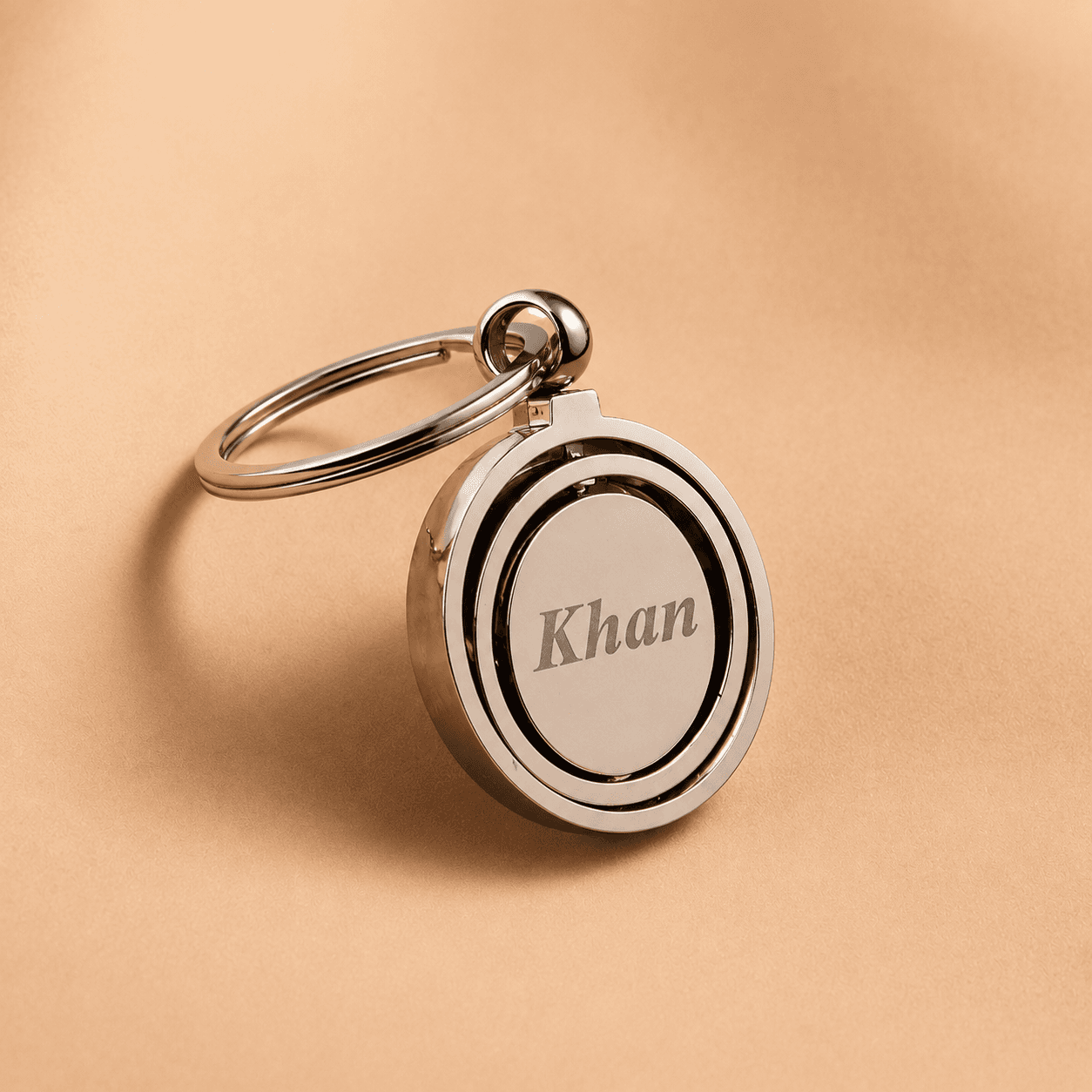 Metal Love Keychain With Initial Hanging